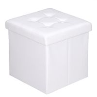 Casaria Faltbarer Sitzhocker mit Stauraum weiß 38x38x38 cm