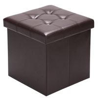 Casaria Faltbarer Sitzhocker mit Stauraum braun 38x38x38 cm