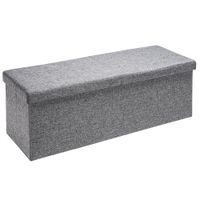 Casaria Faltbare Sitztruhe mit klappbarem Deckel hellgrau - 80x40x40cm