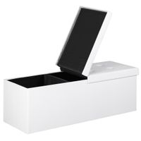 Casaria Sitzbank Weiß 115x38x38cm mit Klappdeckel