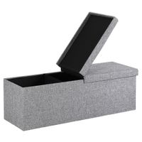 Casaria Sitzbank Hellgrau 115x38x38cm mit Klappdeckel