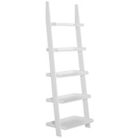 Casaria Leiterregal Treppenregal weiß mit 5 Böden 180cm