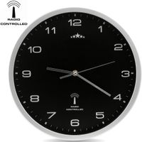 monzana Funkwanduhr Schwarz/Silber Ø31cm