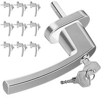 monzana Fenstergriff 2er-Set Silber abschließbar