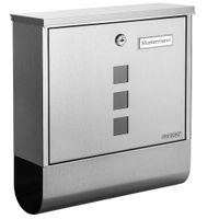 monzana Briefkasten mit Zeitungsrohr Edelstahl Silber