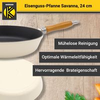 KRÜGER Eisenguss Pfanne Savanna Ø 24 cm - hohe Wärmespeicherung