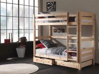 Etagen-Hochbett Pino 180 cm Höhe, Ausf. Kiefer massiv natur lackiert