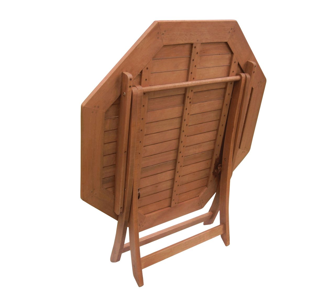Gartentisch klappbar Eukalyptus natur 110 cm x 110 cm x 74 cm