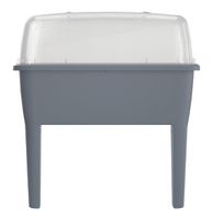 2-in-1 Hochbeet-Gewächshaus, ca. 77 x 38,7 x 82 cm - Grau 