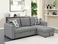 Ecksofa mit Stauraum & Schlaffunktion, ca. 224 x 146 x 88 cm - Grau