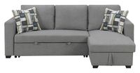 Ecksofa mit Stauraum & Schlaffunktion, ca. 224 x 146 x 88 cm - Grau