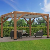 Westmann Zedernholz Pavillon mit Lamellendach Karl | Braun | 396x335x251 cm