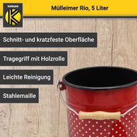 Emaillierter Mülleimer RIO mit Deckel, 5 Liter