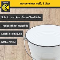 Emaillierter Wassereimer weiß, 5 Liter