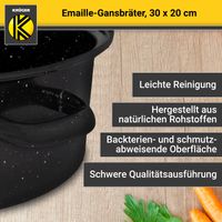 Emaillierter Gansbräter gesprenkelt mit Deckel, 30 cm