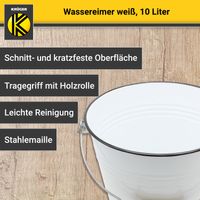 Emaillierter Wassereimer weiß, 10 Liter