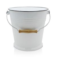 Emaillierter Wassereimer weiß, 10 Liter