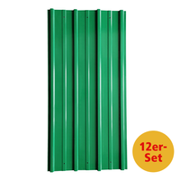 12er Set Profil-/Trapezblech, ca. 117 cm x 57 cm - Grün