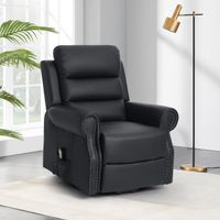 Elektrisch verstellbarer Relaxsessel, ca. 89 cm x 88 cm x 103,5 cm - Schwarz in Lederoptik