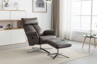 Elektrisch verstellbarer Relaxsessel mit Hocker, ca. 106,5 x 71,5 x 88 cm - Grau