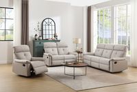 3tlg. Polstergarnitur mit 5 Relaxfunktionen - Beige