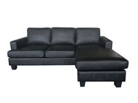 Ecksofa in Vintage Optik schwarz