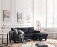 Ecksofa in Vintage Optik schwarz