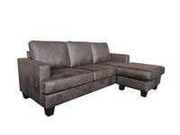 Ecksofa in Vintage Optik - Dunkelbraun