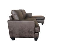 Ecksofa in Vintage Optik - Dunkelbraun