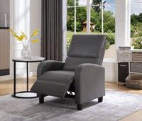 Relaxsessel mit verstellbare Rückenlehne & Fußteil - Grau