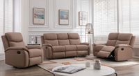 3tlg. Polstergarnitur mit 5 Relaxfunktionen - Braun