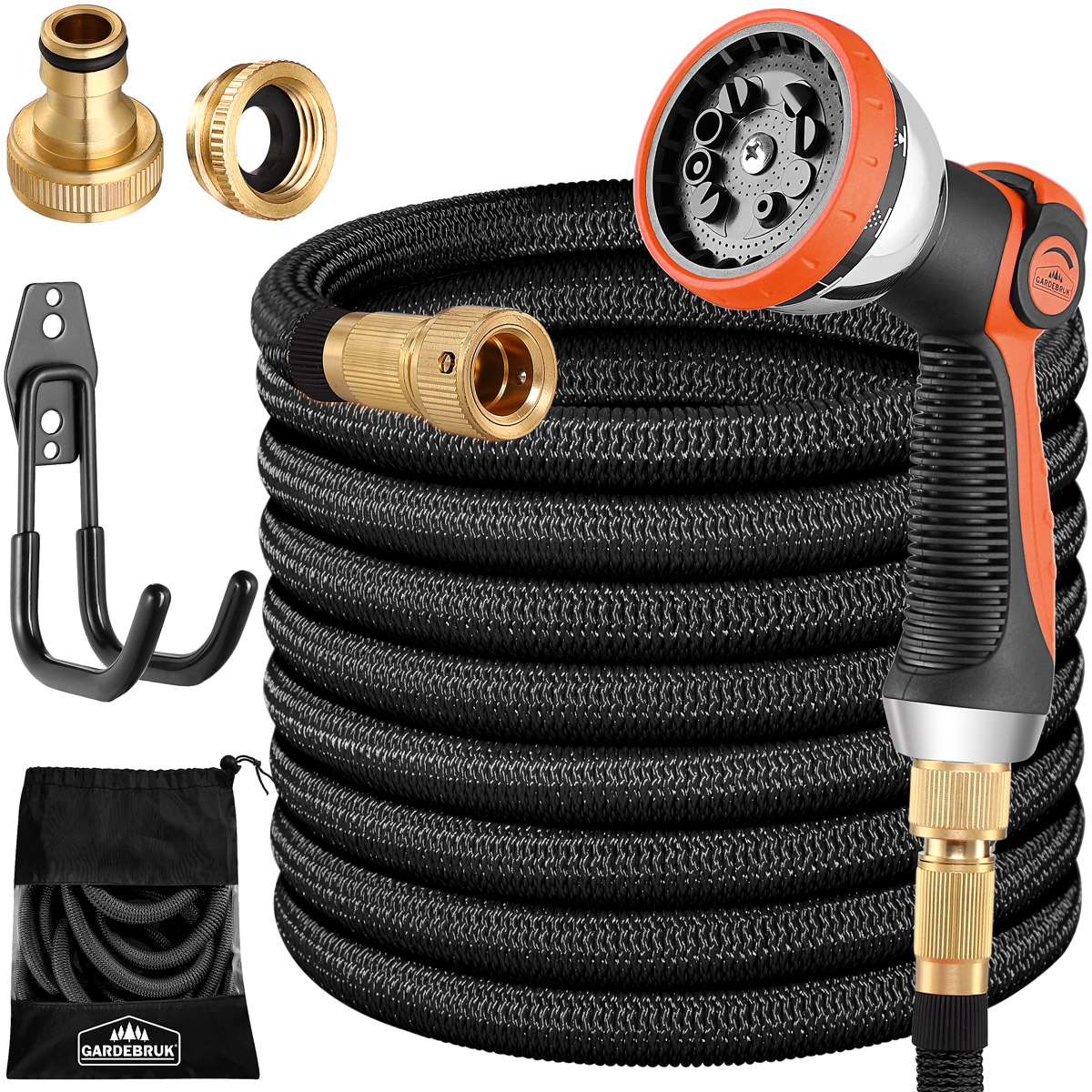 Casaria Gardebruk Gartenschlauch Schwarz 7,5m flexibel