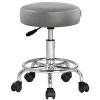 Casaria Rollhocker Kunstleder Grau 360° drehbar Fußablage