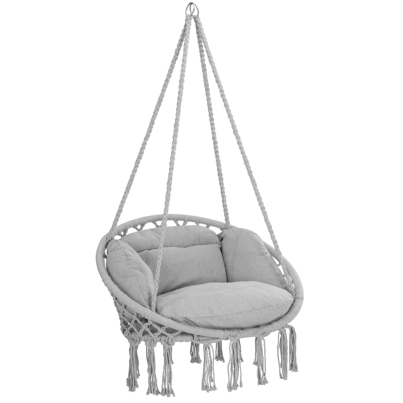 Casaria Detex Hängesessel Hellgrau 80x60x140cm