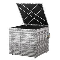 Casaria Polyrattan Auflagenbox Grau 75x75x70cm