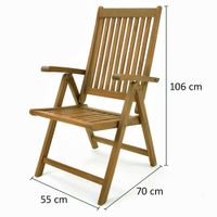 Casaria Gartenstuhl Vanamo Eukalyptus Hochlehner 70x55x106cm 2er Set