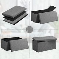 Casaria Sitzbank Dunkelgrau 80x40x40cm MDF faltbar