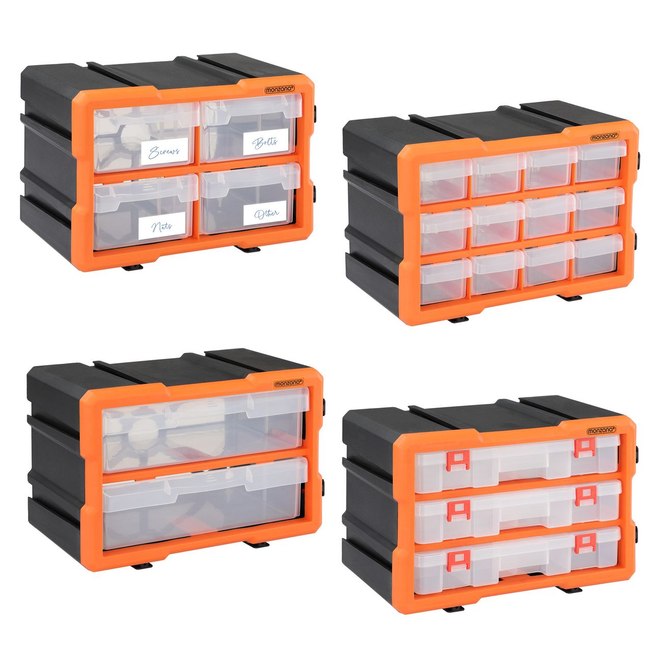 Casaria monzana Kleinteileorganizer Komplett-Set 72 Fächer