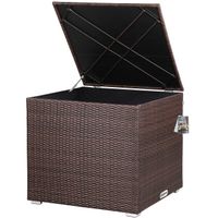 Casaria Polyrattan Auflagenbox Braun 318L