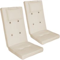 Detex Stuhlauflage 2er-Set Vanamo Creme 118x45x7cm