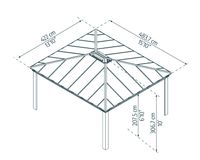 Gartenpavillon Dallas 4.3x4.8  anthrazit
