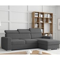 Ecksofa Tokio mit Bettfunktion, ca. 203 x 127 cm - Grau