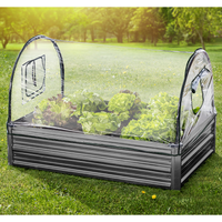 Gartenbeet mit Überdachung aus Stahl, ca. 115 x 80 x 80 cm - Anthrazit