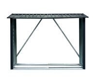 Brennholzunterstand aus Stahl, ca. 89 x 217 x 154 cm (ca. 2 qm) - Schwarz