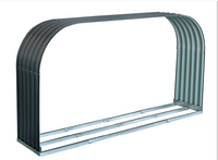 Langes Brennholzlager aus Stahl, ca. 46 x 212 x 111 cm  - Schwarz
