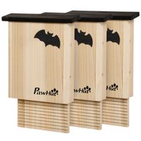 Fledermauskasten 3er-Set, Fledermaushaus Nistkasten für Fledermäuse, Holz