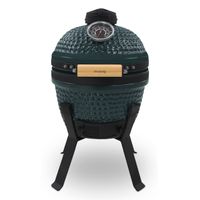 Kamado Barbecue YOKO13, Japanischer Keramik-Kohlegrill 32cm, Schwarz