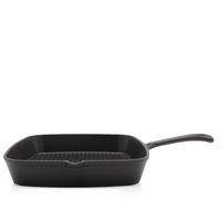 KRÜGER Eisenguss Grillpfanne Toledo 28 x 28 cm - geriffelt mit zwei Ausgüssen