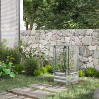 3-tlg.-Set Pflanzkasten Hochbeet mit Kunststoffabdeckung, Rankgitter für Garten
