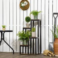 Pflanzenregal mit 4 Ebenen, Multifunktionales Blumenregal für Outdoor